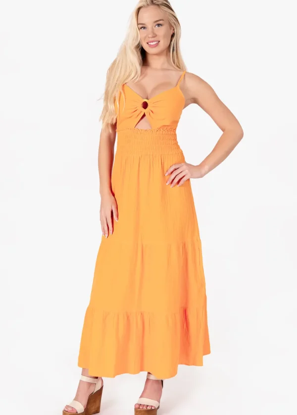 Adley' Open Front Maxi Dress