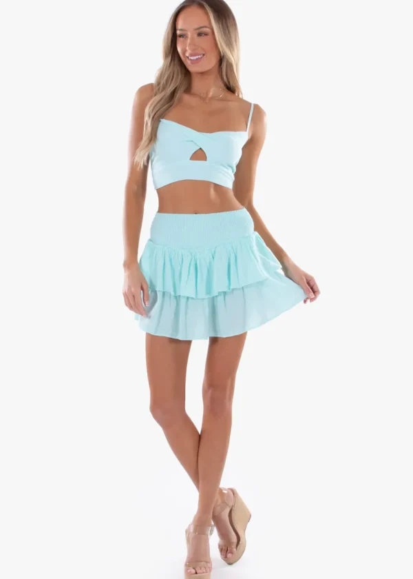 Amber' Cut Front Crop Top