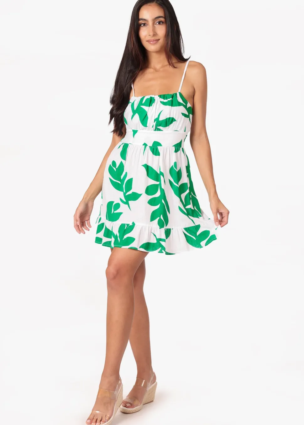 annie_print_green_cotton__0.webp Annie' Print Green Cotton Mini Dress