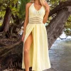 Arabella' Panel High Split Maxi Dress