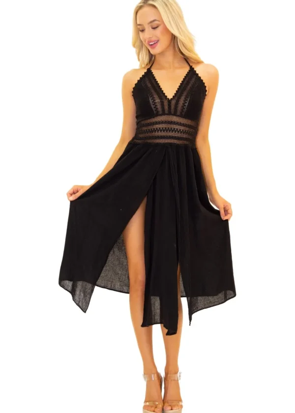 Arabella' Panel High Split Maxi Dress