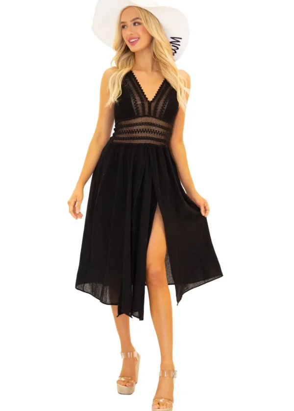 Arabella' Panel High Split Maxi Dress