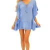Aria' Boho Tunic Cover-Up Blue