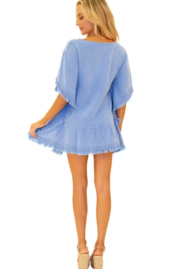 Aria' Boho Tunic Cover-Up Blue