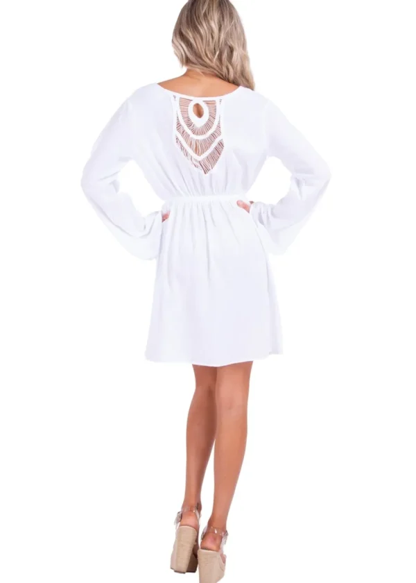 Ariana' Bell Sleeves Mini Dress White