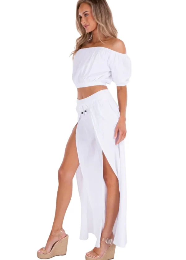 Astrid' Off Shoulder Bubble Top White