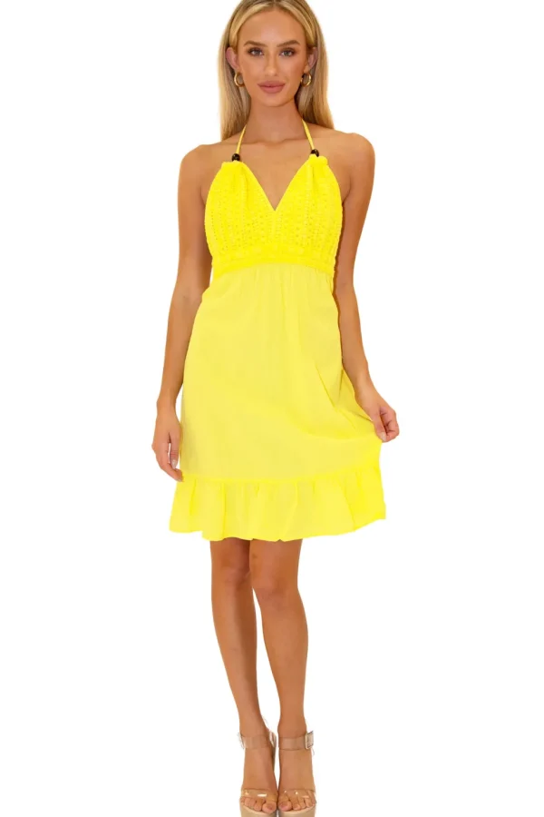 Athena' Crochet Bust Mini Dress