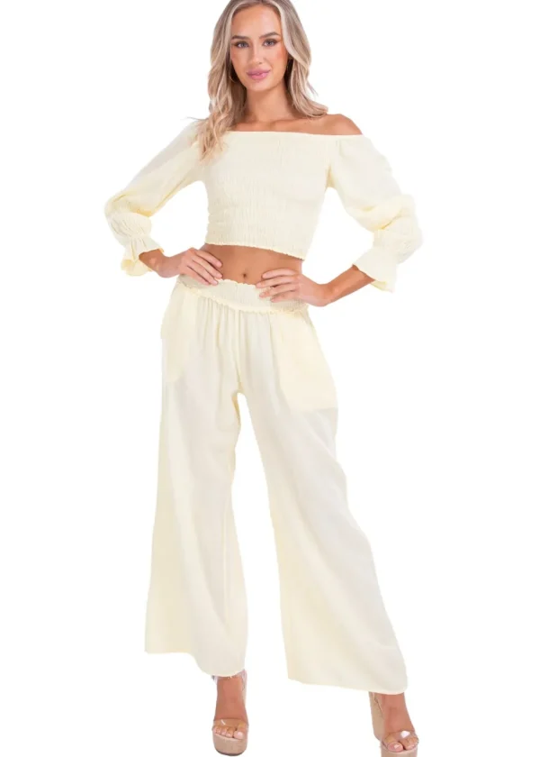 Belle' Shirred Long Sleeve Top