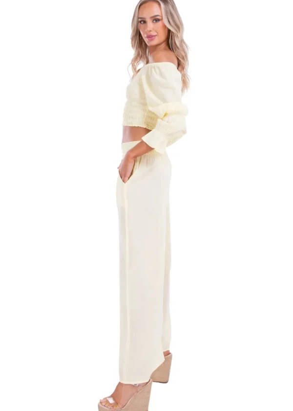 Belle' Shirred Long Sleeve Top