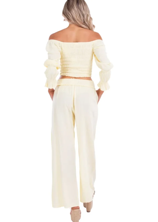 Belle' Shirred Long Sleeve Top