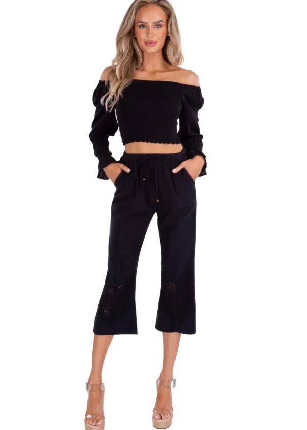 Belle' Shirred Long Sleeve Top