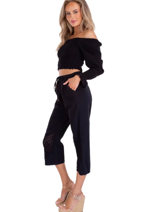 Belle' Shirred Long Sleeve Top