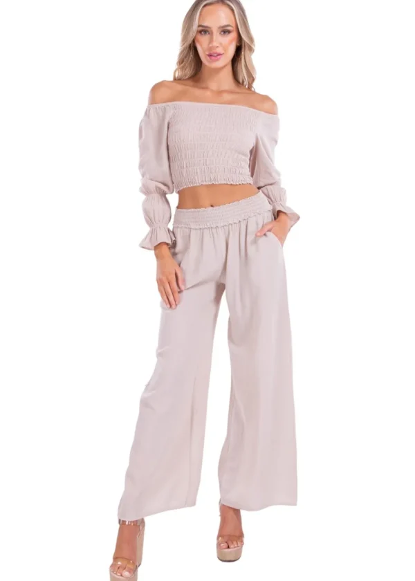 Belle' Shirred Long Sleeve Top