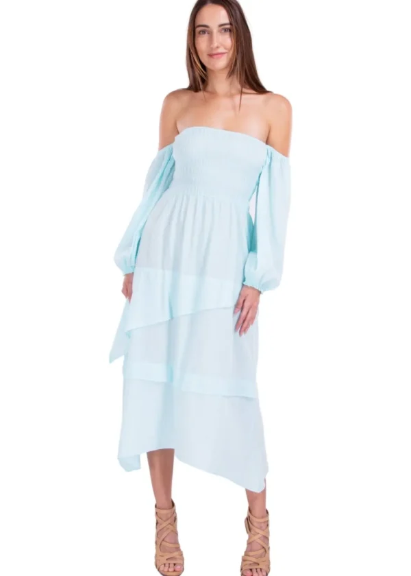 Calliope' Off Shoulder Midi Dress