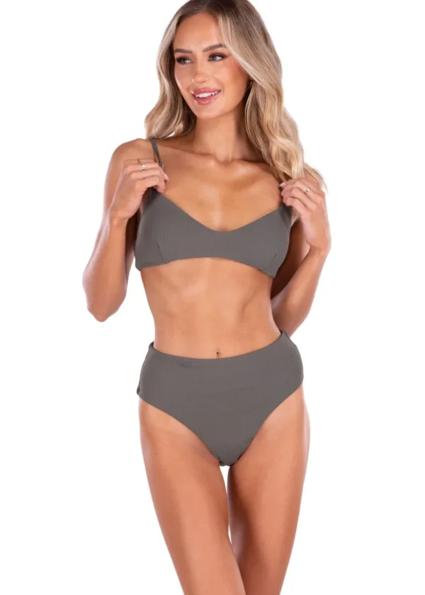Catchin Rays' Mid-Rise Ribbed Bikini Hunter