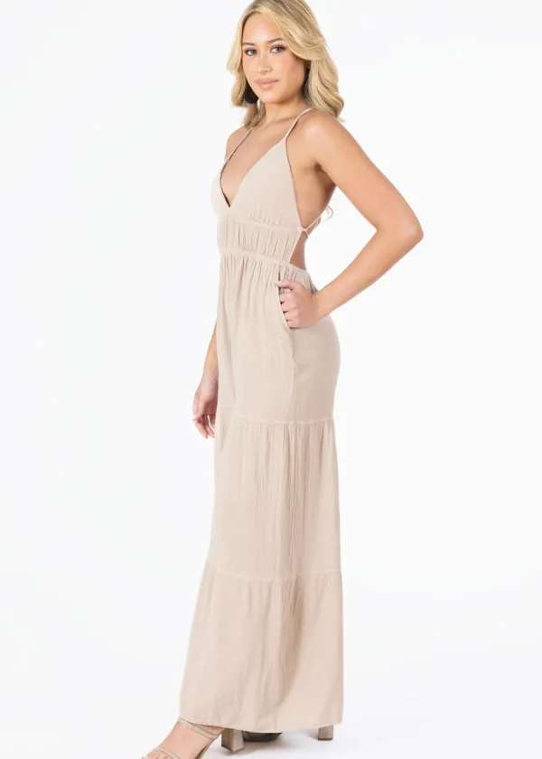 Clare' Backless Halter Jumpsuit