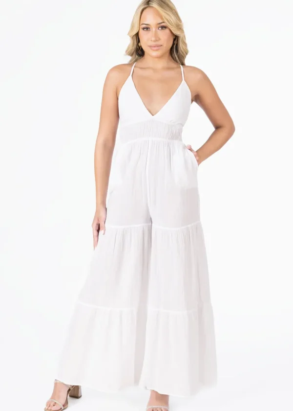 Clare' Backless Halter Jumpsuit
