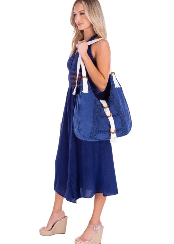 Claudia' Cotton Bag Navy