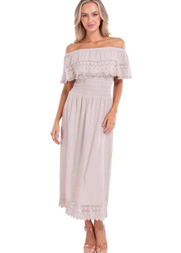 Constance' Off Shoulder Maxi Dress