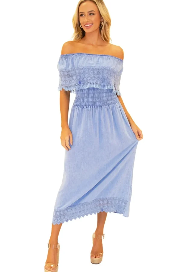 Constance' Off Shoulder Maxi Dress