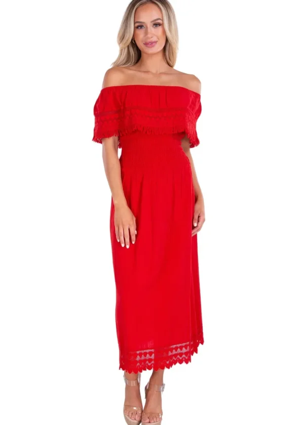 Constance' Off Shoulder Maxi Dress