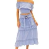 Delilah' Shirred Off Shoulder Top