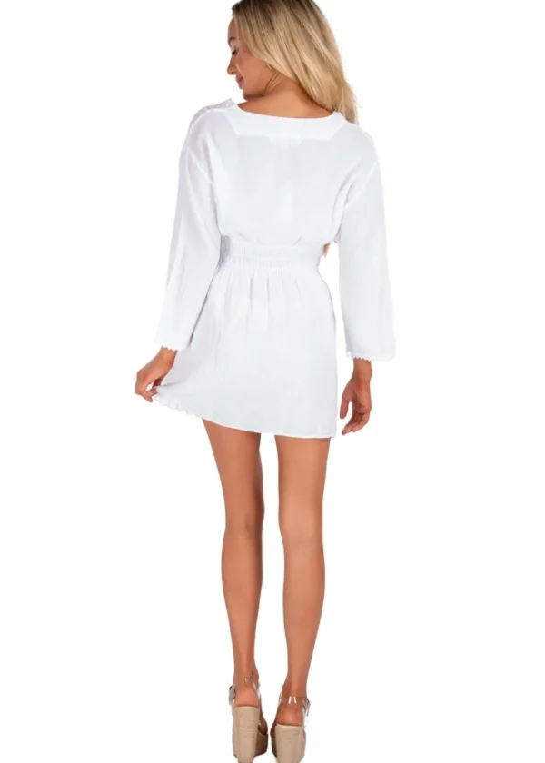 Dulce' Long Sleeve Mini Dress White