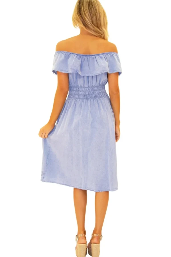 Evie' Off Shoulder Midi Dress