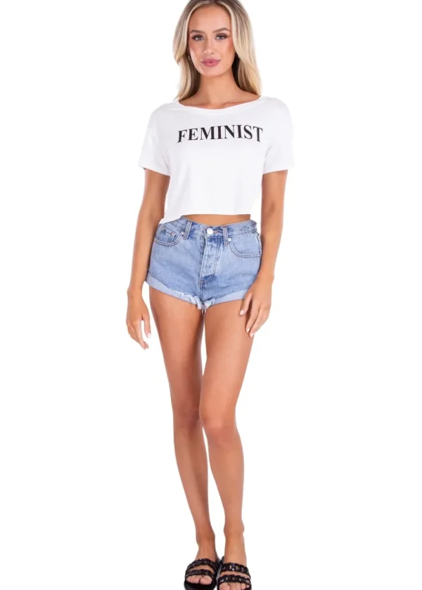 Feminist' Graphic Crop Top