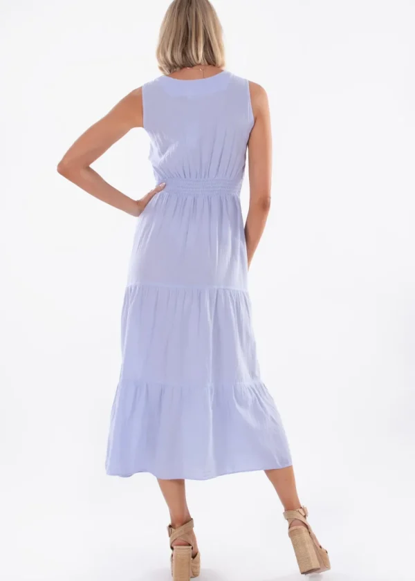 Gabrielle' Cotton Maxi Dress with crochet details