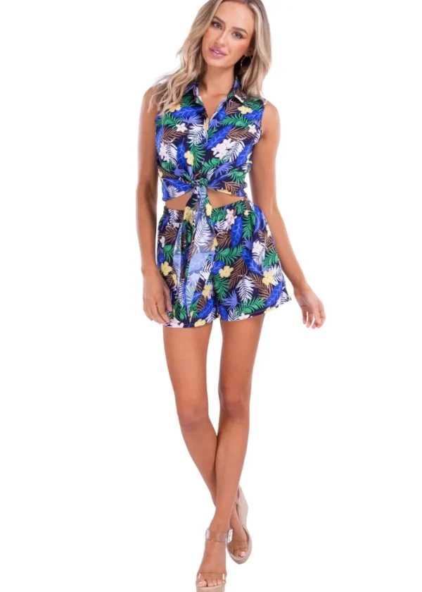 Here Today, Gone To Maui' Print Front Tie Top