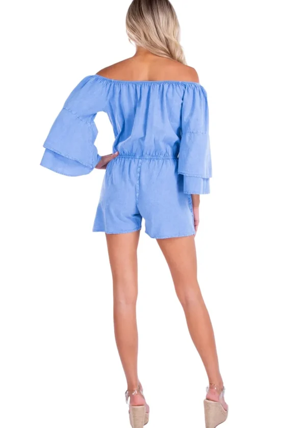 Jade' Bell Sleeve Romper