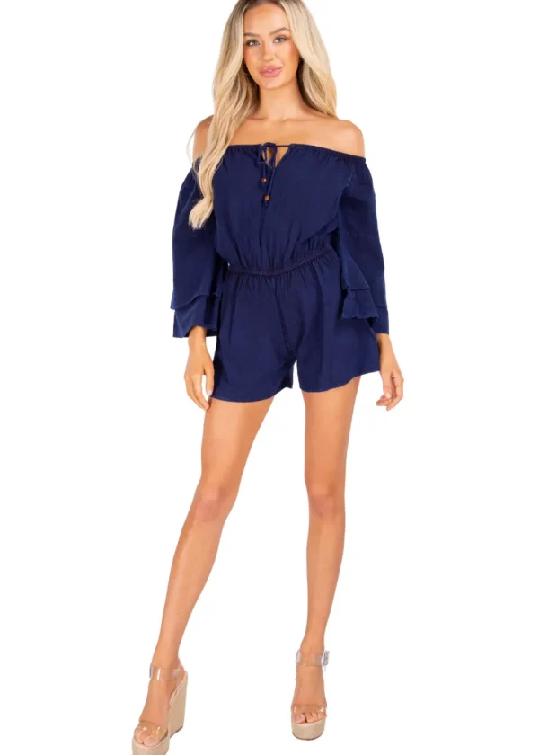 Jade' Bell Sleeve Romper