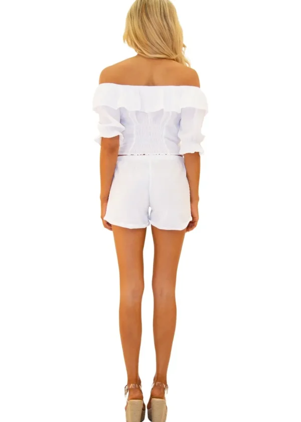 Jane' Half Sleeve Top White