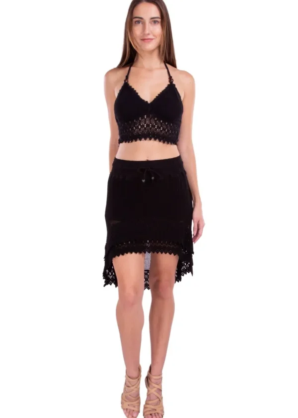 Jasmine' Crochet High Low Skirt