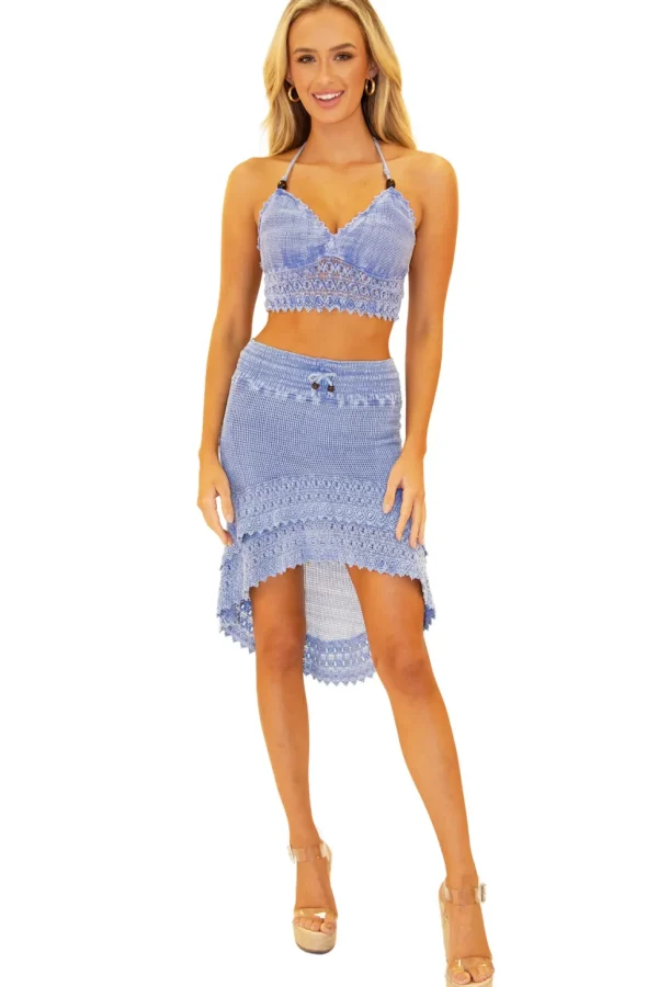 Jasmine' Crochet High Low Skirt