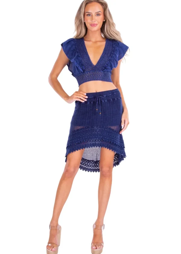 Jasmine' Crochet High Low Skirt