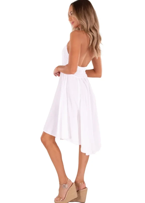 Jess' White Midi Cotton Dress