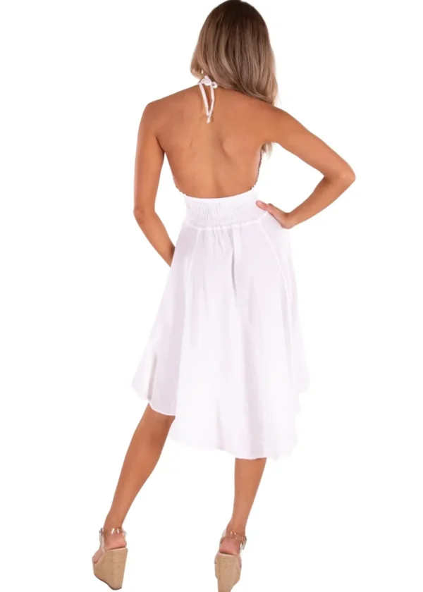 Jess' White Midi Cotton Dress