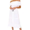 Juliette' Belted Midi Skirt