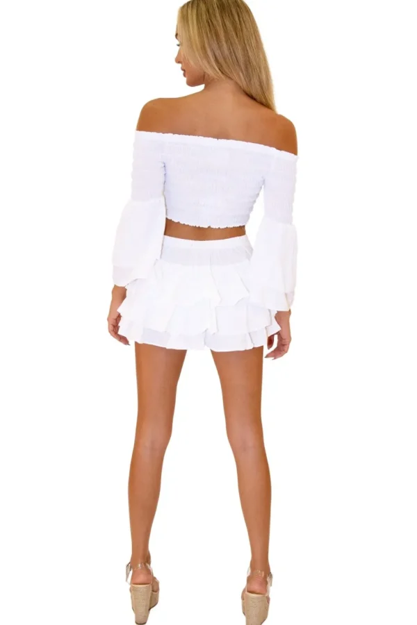 Lana' Shirred Bell Sleeve Top
