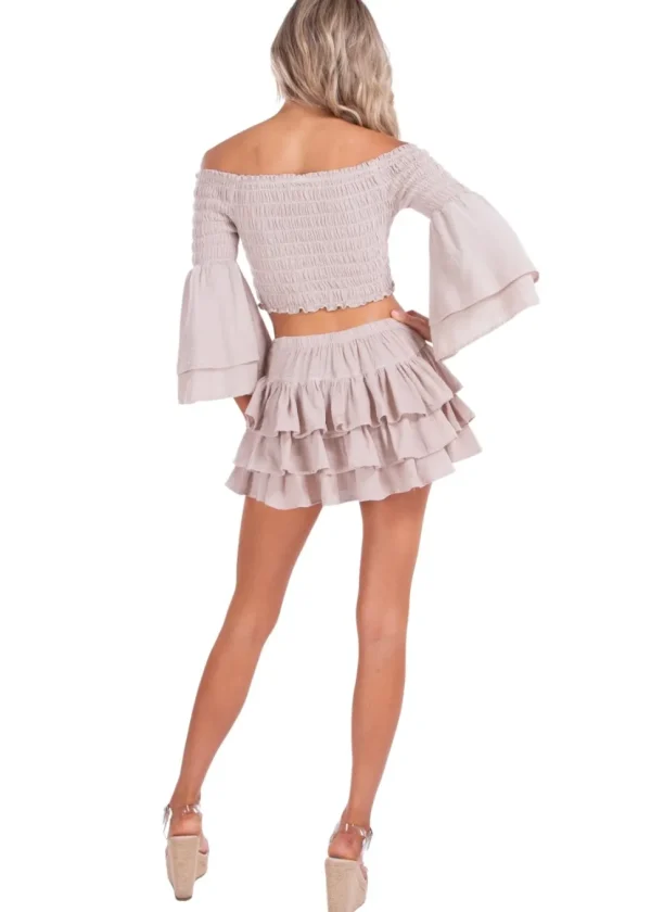 Lana' Shirred Bell Sleeve Top