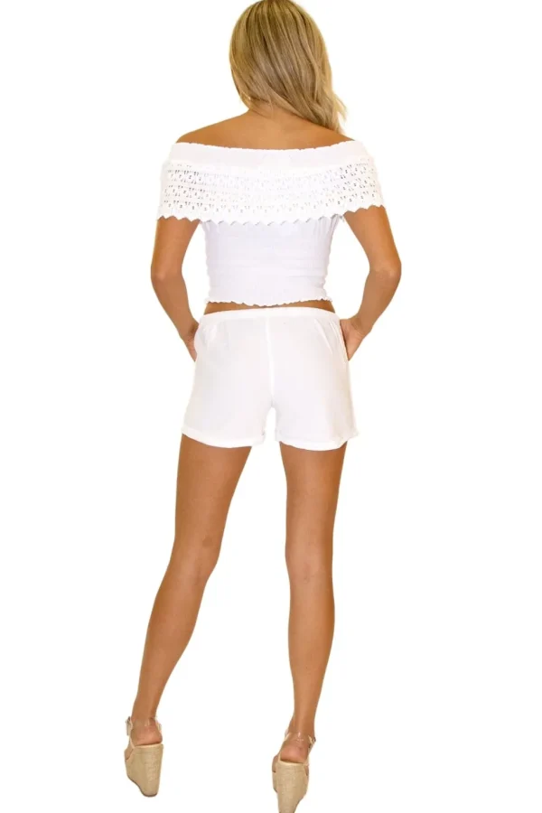 Liane' Low Rise Shorts White
