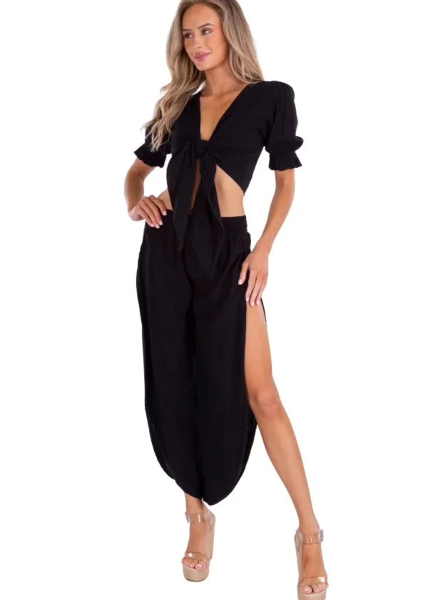 Lucy' Tie Front Crop Top