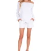 Lydia' Front Pockets Shorts White