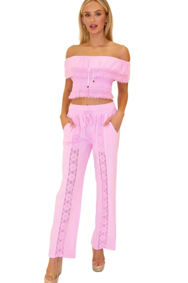 Magnolia' Crochet Front Detail Pants