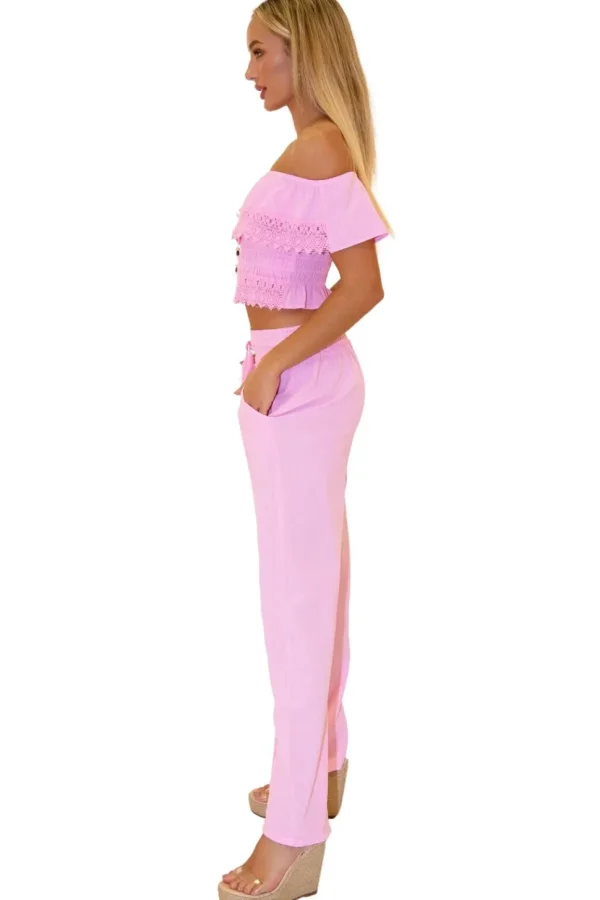 Magnolia' Crochet Front Detail Pants