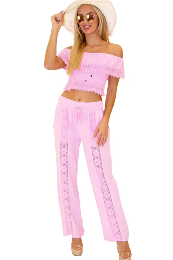 Magnolia' Crochet Front Detail Pants
