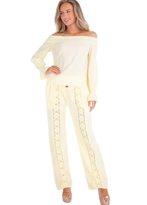 Magnolia' Crochet Front Detail Pants