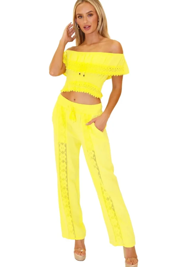 Magnolia' Crochet Front Detail Pants